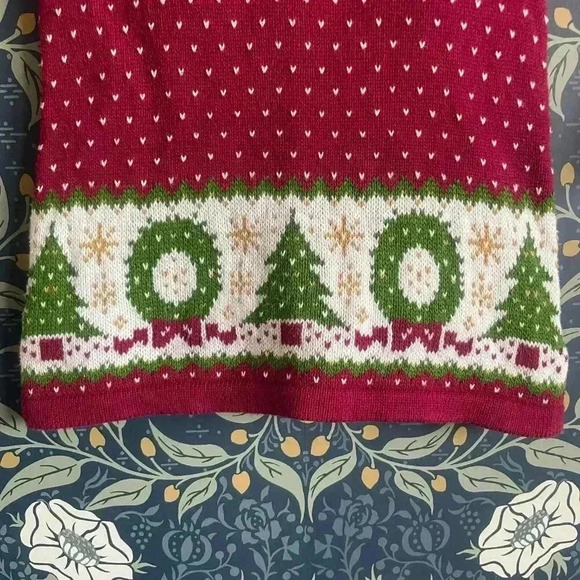 Maggie & Zoe Knit Christmas Tree Cotton Knit Sweater Jumper Dress - Picture 2 of 10